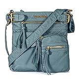 Montana West Crossbody Bag for Women Soft Leather Multi Pocket Shoulder Bags Vintage Women's Purses and Handbags Jean Gift MWC-046JEAN