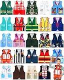 Geyoga 24 Pcs Kids Community Helper Dress Up Vest Career Cosplay Cloth Toddlers Occupation Pretend Play Costume