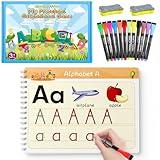 Preschool Learning Activities Educational Workbook - Toddler Prek Reusable Handwriting Practice Activity Tracing Toys Busy Book for Kids, Autism Learning Materials Book for Kid Age 3-8