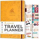 Clever Fox Travel Journal – Vacation & Road Trip Itinerary Planner Organizer & Traveling Memory Diary – A5 Traveler Adventure Notebook (Amber Yellow)