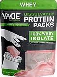 VADE Nutrition Dissolvable Protein Packs | Strawberry Milkshake Whey Isolate Protein Powder, On-The-Go, Low Carb, Low Calorie, Lactose Free, Gluten Free, Fat Free, Sugar Free, Lean, 30 Servings