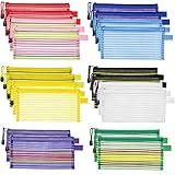 JARLINK 20 Pack 10 Colors Zipper Mesh Pouch, Zipper Bag Multipurpose Travel Bags for Office Supplies Cosmetics Travel Accessories Multicolor