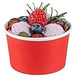 Coppetta 5-Ounce Dessert Cups, 200 Disposable Ice Cream Cups - Lids Sold Separately, Sturdy, Red Paper Frozen Yogurt Bowls, For Hot And Cold Foods, Perfect For Gelato Or Mousse - Restaurantware