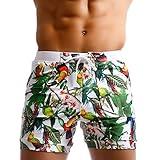 Taddlee Men Swimwear Swimsuits Flower Print Surf Board Boxer Shorts Trunks Long (M,XF83)