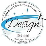 200 Piece -Custom Stickers Vinyl Personalized Stickers Labels with Text and Image - Customized Logo Labels for Packaging, Wedding Favors, Office, Parties, Events