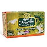 Dragon Herbs Spring Dragon Longevity Tea - Adaptogenic Gynostemma Leaf Herbal Tea Infused with Schizandra Berry, Goji Berry, Astragalus Root, Eleuthero Root, Luo Han Guo Fruit – Immune Support, Calming, Invigorating, Energy, Soothing, Digestion Support, Caffeine Free - 20 Individually Wrapped Tea Bags, Makes 60 servings of Tea