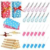 Glimin 48 Pcs Kids Mini Baking Sets for Real Cooking Games Prize Party Favors, with Spatula, Rolling Pin, Whisk, Gift Bags for Baking Cooking Party Class