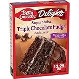 Betty Crocker Delights Super Moist Triple Chocolate Fudge Cake Mix, 13.25 oz