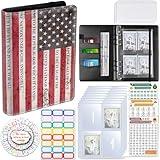 100 Envelopes Money Saving Challenge, Money Saving Budget Binder with Cash Envelopes, Motivational Process to Save $5050, A5 Saving Challenge Book - American Flag Entitled Pledge of Allegiance