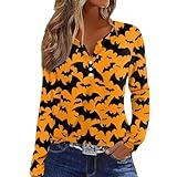 Womens Fall Fashion 2024 Halloween Costumes Halloween Shirt Women Plus Size Halloween Holiday Teacher Shirts Adult Couple Costumes Halloween Button Shirt Womens Cat Shirts Beige 3XL