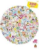 300 PCS Cute Water Bottle Stickers for Kids, Waterproof Vinyl Stickers for Laptop Scrapbook Classroom Students School Supplies Aesthetic Sticker Packs Prizes for Kids Adults Teens Girls