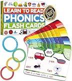 Phonics Flash Cards - Learn to Read in 20 Stages - Digraphs CVC Blends Long Vowel Sounds - Games for Kids Ages 4-8 Kindergarten First Second Grade Homeschool Educational Study Activity