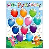 PETCEE Happy Birthday Poster Chart for Classroom, 26.5"x20" Large Birthday Poster Decoration Birthday Chart Calendar Poster for Bulletin Board Decor Back to School Teaching Supplies