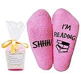 Moyel Women Reading Socks Book Lovers Gifts Fluffy Fuzzy Slipper Warm Cozy Socks