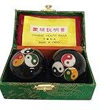 Baoding Balls Chinese health Massage Exercise Stress Balls - Black Triple YinYang #2 by THY ARTS