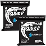 Skunky Disposable Rinse-Free Bathing Sponge Wipes, AS-SEEN-ON-TV, Cleans Without a Shower, Just Add Water, Lather, Scrub & Dry With No Sticky Residue, Gym, Elder Care, Kids & More, 2 Pack