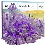 20x Lavender Sachets - Stop Clothes Damage - Lavender Sachet Bags for Drawers, Closets, Wardrobe, Cars - 100% Natural Dried Lavender Flowers – Room Air Freshener, Closet Scent – Inovida