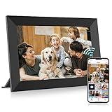 Uhale Digital Picture Frame 32GB Storage 10.1 Inch WiFi Electronic Photo Frame SD Card Slot Desktop IPS Touch Screen HD Display Auto-Rotate Slideshow Share Videos Photos Send Wishes Remotely