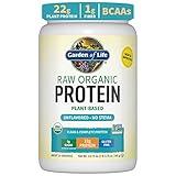 Organic Vegan Unflavored Protein Powder - Garden of Life – 22g Complete Plant Based Raw Protein & BCAAs Plus Probiotics & Digestive Enzymes for Easy Digestion, Non-GMO Gluten-Free Lactose Free 1.2 LB