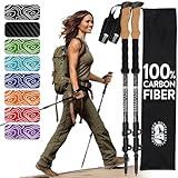 Hiker Hunger Carbon Fiber Trekking Poles | Collapsible Walking Sticks for Travel | Walking Poles for Women | Hiking Poles for Men | Hiking Sticks | Walking Stick - Black Cork