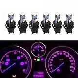 WLJH T5 17 37 74 2721 Pink Dashboard Gauge Instrument Cluster Panel Dash Led Light Lamp With Twist Lock Socket,Pack of 6