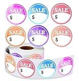 Sale Labels with Dollar Sign Stickers Colorful Blank Sale Discount Labels 2 inch Round Price Marker Tags Stickers Circle Sale with $ for Retail Store Clearance Promotion Deals 250pcs (Colorful1)