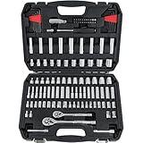 Amazon Basics Mechanic's Tool Socket Set With Case, 123-Piece