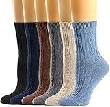 Mcool Mary Womens Crew Socks, Casual Knit Cotton Comfy Breathable Cool Ankle Dress Socks for Girls 6Pack