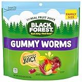 Black Forest Gummy Worms Candy, Made With Real Fruit Juice, Resealable Bag, 22 Ounce