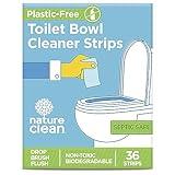 Nature Clean Non-Toxic Toilet Bowl Cleaners Strips 36 Count, Plastic-Free Packaging, Natural Toilet Cleaner Septic Safe, Refresh Toilets & Bathroom. No Splash