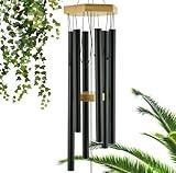 UpBlend Outdoors Wind Chimes for Outside - Deep Tone Wind Chimes, Windchimes Outdoors, Memorial, Sympathy, Loss of Loved One, Gifts for Women, Ideas for Mom, Grandma, Outdoor Porch, 29" Black