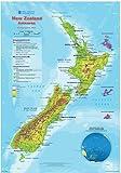 Gifts Delight Laminated 24x34 Poster: Physical Map - Geographic Map of New Zealand