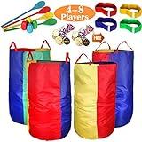 CWLAKON Outdoor Games, Potato Sack Race Bags for Kids Adults, Egg Spoon Relay Race, 3 Legged Race Bands, Birthday Party, Field Day Family Reunion Carnival Outside Yard Lawn Easter Games