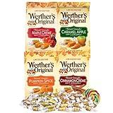 Pumpkin Spice, Maple, Cinnamon Creme, and Caramel Apple Soft Werthers Variety Pack Chewy Candies, Bulk Individually Wrapped Fall Candy, 7.4 Ounces Each (Pack of 4)