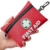 General Medi Mini First Aid Kit, 110 Piece Small First Aid Kit - Includes Emergency Foil Blanket, Scissors for Travel, Home, Office, Vehicle, Camping, Workplace & Outdoor (Red)