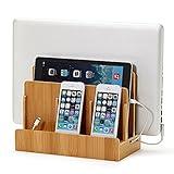 Great Useful Stuff G.U.S. Multi-Device Charging Station Dock & Organizer - Multiple Finishes Available. for Laptops, Tablets, and Phones - Strong Build, Eco-Friendly Bamboo