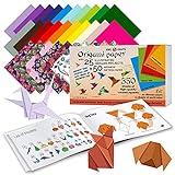 Origami Paper | 350 Origami Paper Kit | Set Includes - 300 Sheets 20 Colors 6x6 | 50 Traditional Japanese Patterns | Origami Book 25 Easy Colored Projects | Kids Crafts | Christmas Gifts for boys 8-12