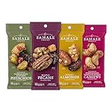 Sahale Snacks Glazed Mix Nut Blend Variety Pack, 1.5 Oz Grab & Go Bags (12 Total Packs) - Four Different Dry-Roasted Deluxe Mixed Nuts Blends Included - Non-GMO Kosher & Certified Gluten-Free Snacks