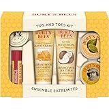 Burt's Bees Gifts Ideas - Tips and Toes Set, 6 Travel Size Products in Gift Box - 2 Hand Creams, Foot Cream, Cuticle Cream, Hand Salve and Lip Balm