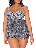 Smart & Sexy Women's Plus-Size Twist Bandeau Tankini Top, Fresh Water Pearl, 40DD