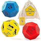 Covelico Kids Dice Game - Fitness Dice for Kids Indoor Recess Activities or Outdoor Recess Toys for Elementary, Exercise Equipment for Children, PE Teacher Suppliers, Indoor Gross Motor for Kids