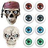 Halloween Eyeballs Scary Realistic Hollow Eyeball Halloween Horror Mask Skull Costume Props for Halloween Trick or Treat Party Craft Decoration 8PCS (26mm)