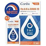 CorDx TyFast Flu A/B & Covid-19 Multiplex Rapid Test, 10 Mins at Home, FDA Authorized, 3-in-1 Combo Kit, 2 Tests