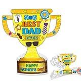 CY2SIDE DIY Father’s Day Gifts - 28PCS Father’s Day Trophy Craft Kit for Kids Make Your Own Father’s Day Trophy Craft Gifts for Dad Color Your Best Dad Trophy Craft for Kids Home School Fun Activities