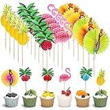 200PCS Cocktail Picks 4.7 Inch Hawaii Fruit Sticks Tropical Themed Bamboo Sticks Flamingo Pineapple Palm Shape Picks for Summer Beach Birthday Party Favors Supplies (Mixed)