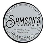 SAMSON'S HAIRCARE Pomade, All Day Hold for Classic Styles, Water-based,non-soluble, Natural Ingredients, Classic barbershop scent, Natural Shine, 3 oz.