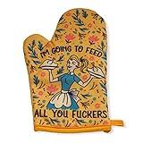 I'm Going to Feed All You F*ckers Funny Cooking Food Graphic Kitchen Accessories Funny Graphic Kitchenwear Funny Food Novelty Cookware Yellow Oven Mitt