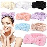 UMIKU 8 Pack Facial Headbands for Women - Soft Coral Fleece Cosmetic and Skincare Head Wraps for Makeup, Hair Care, Face Washing and Spa Gifts