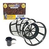 GoldTone Brand Reusable 8-12 Cup Basket Filter | Reusable Basket Coffee Filter Nylon Mesh fits Mr. Coffee, Black + Decker, Proctor Silex (4 Pack)