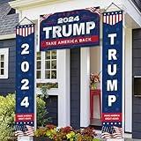 Trump 2024 Flag 3x5Ft Trump Flags with MAGA Large Hanging Banners Heavy Duty Polyester Outdoor Porch Set Vivid Color Donald Trump Sign for Garden Yard Wall